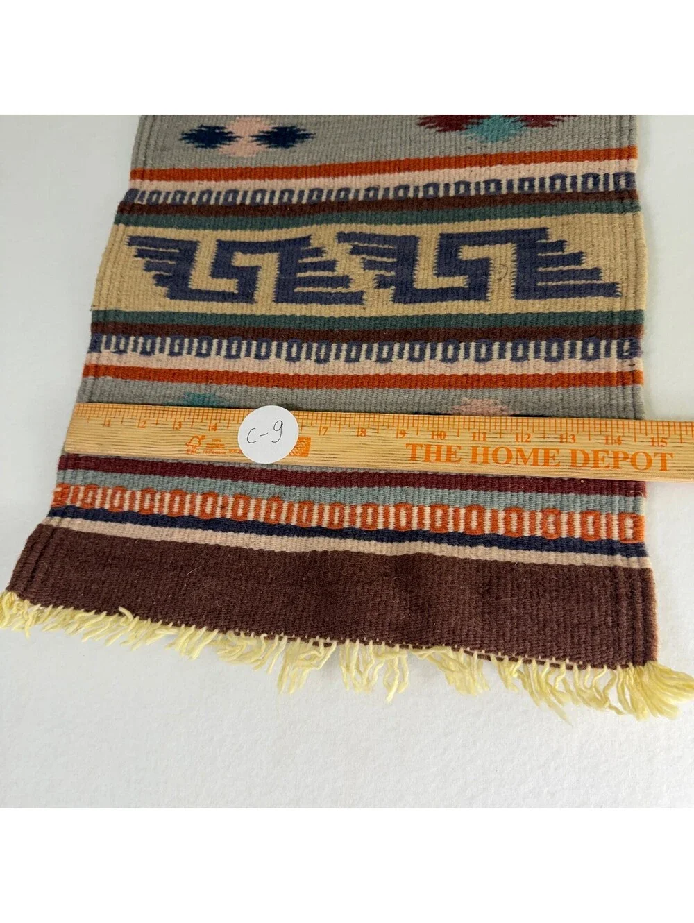 Southwestern Style Woven Wall Hanging Rug Tapestry Geometric Earth Tones Fringed